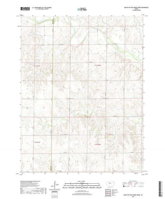 Mouth of Wild Horse Creek Kansas US Topo Map Image