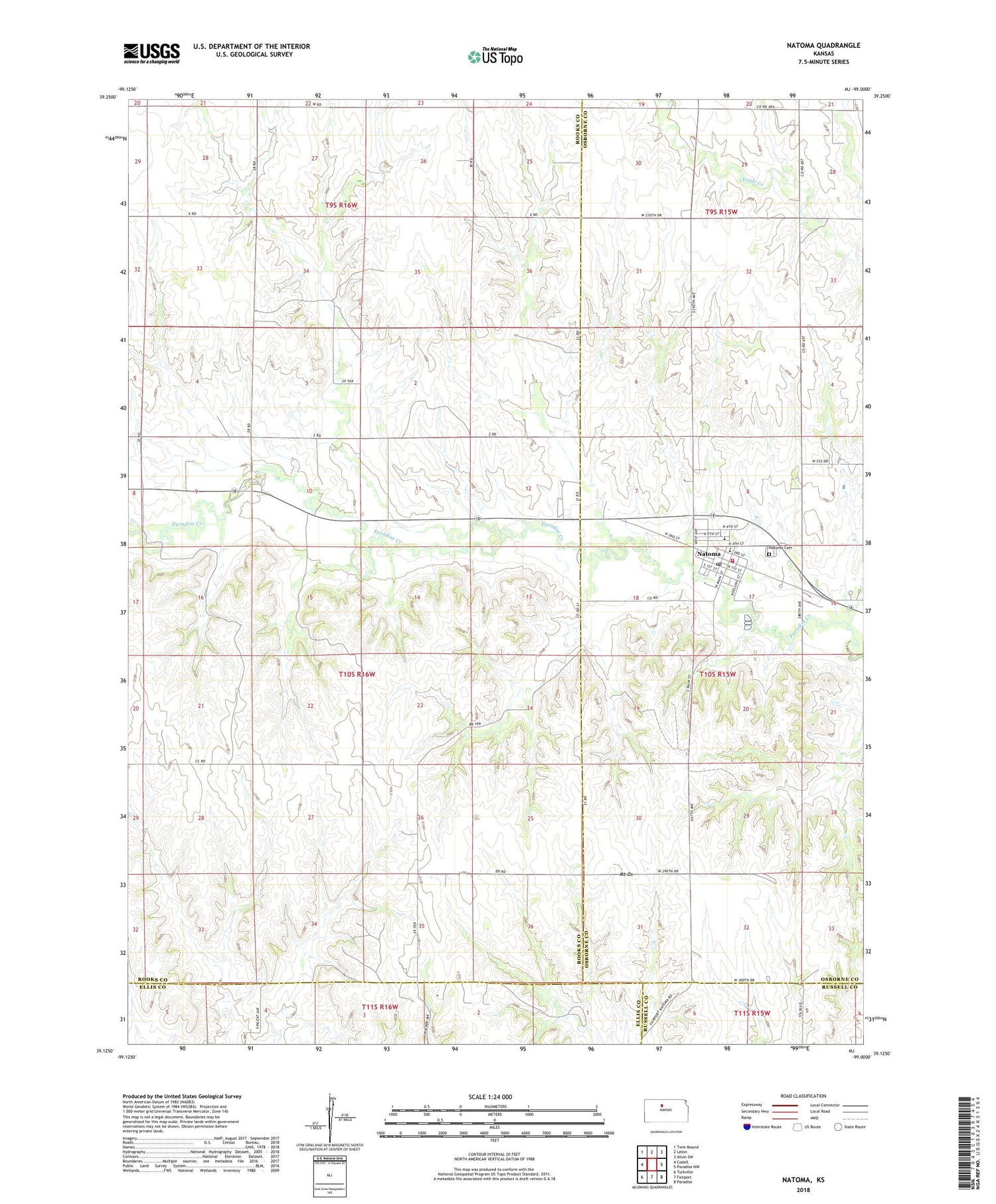 Natoma Kansas US Topo Map Image