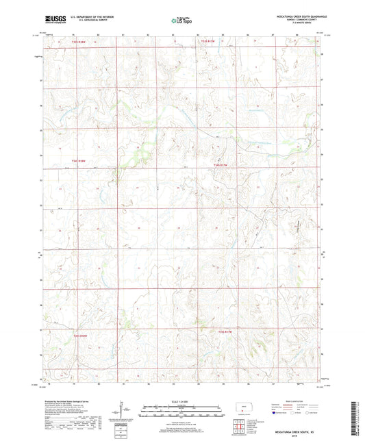 Nescatunga Creek South Kansas US Topo Map Image