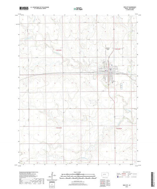 Ness City Kansas US Topo Map Image