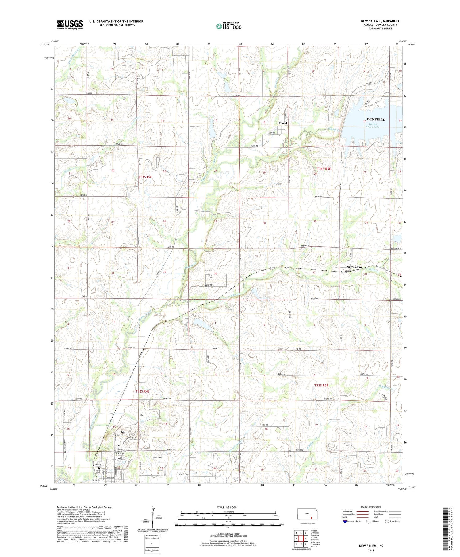 New Salem Kansas US Topo Map Image