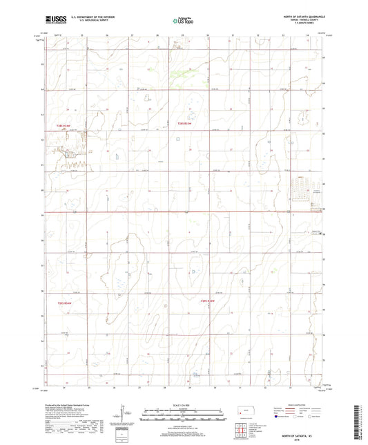 North of Satanta Kansas US Topo Map Image