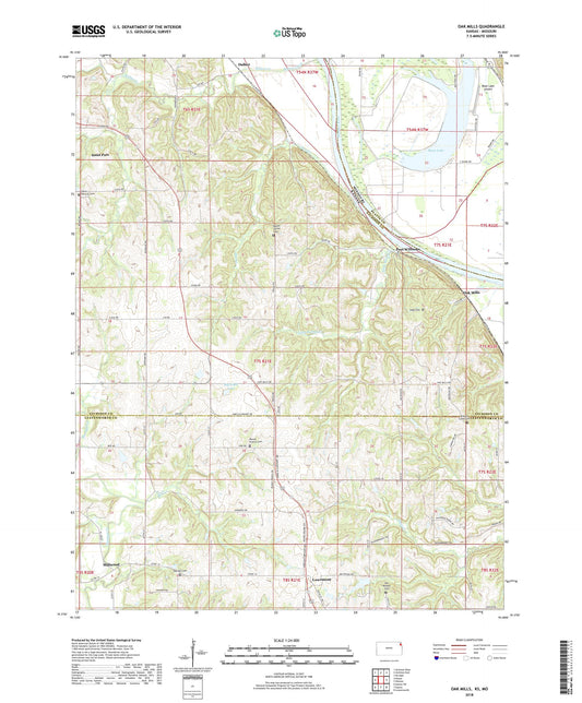 Oak Mills Kansas US Topo Map Image