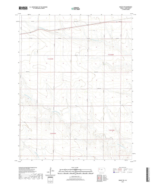 Oakley SW Kansas US Topo Map Image