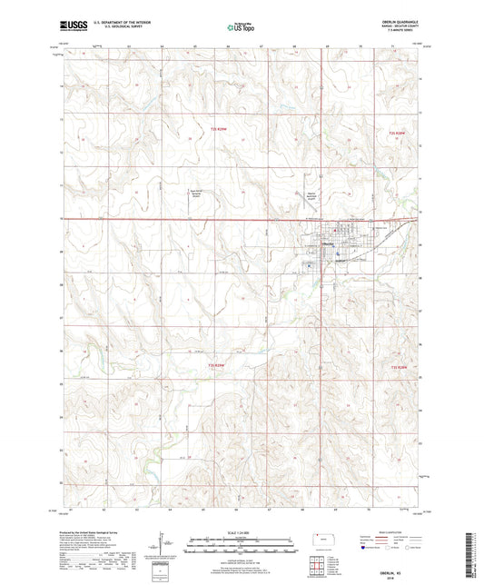Oberlin Kansas US Topo Map Image