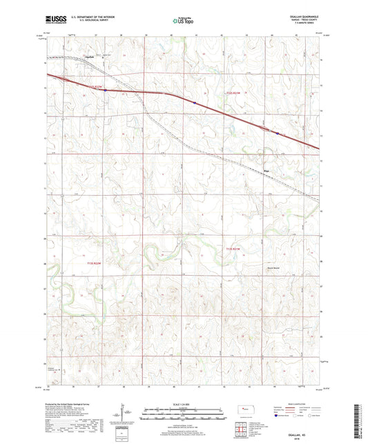 Ogallah Kansas US Topo Map Image