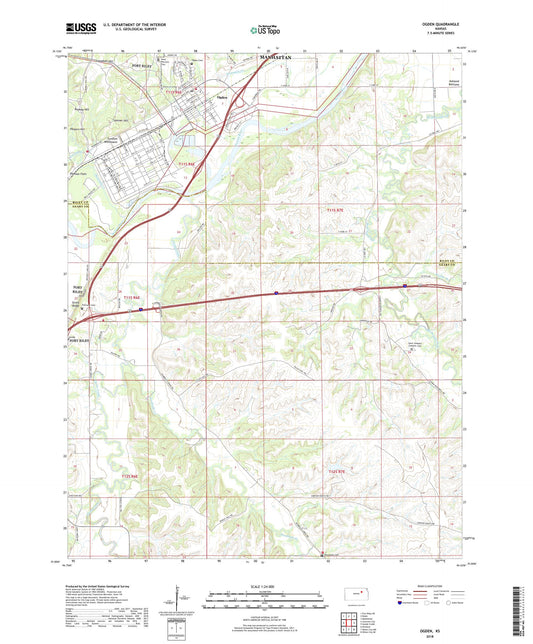 Ogden Kansas US Topo Map Image