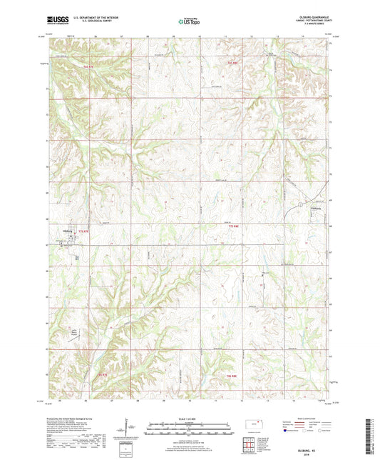 Olsburg Kansas US Topo Map Image