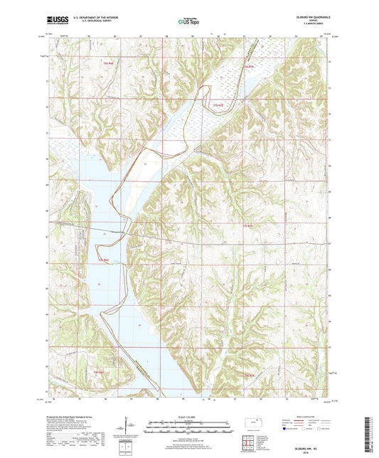 Olsburg NW Kansas US Topo Map Image