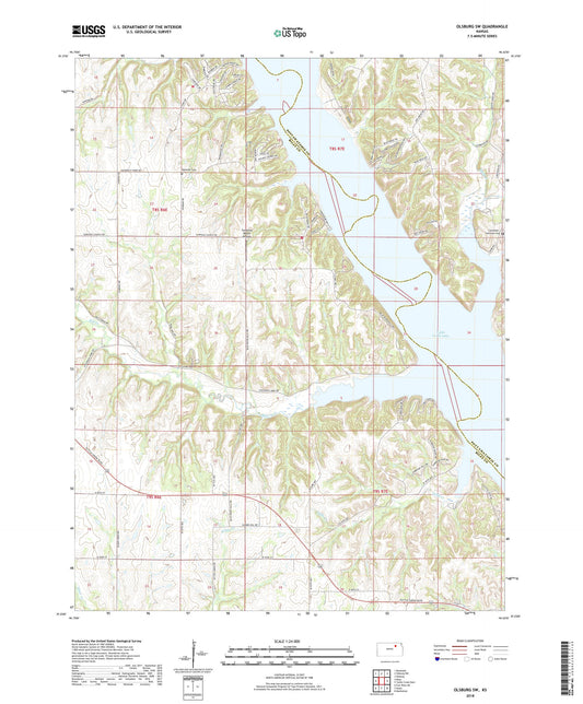 Olsburg SW Kansas US Topo Map Image