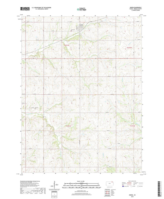 Oneida Kansas US Topo Map Image