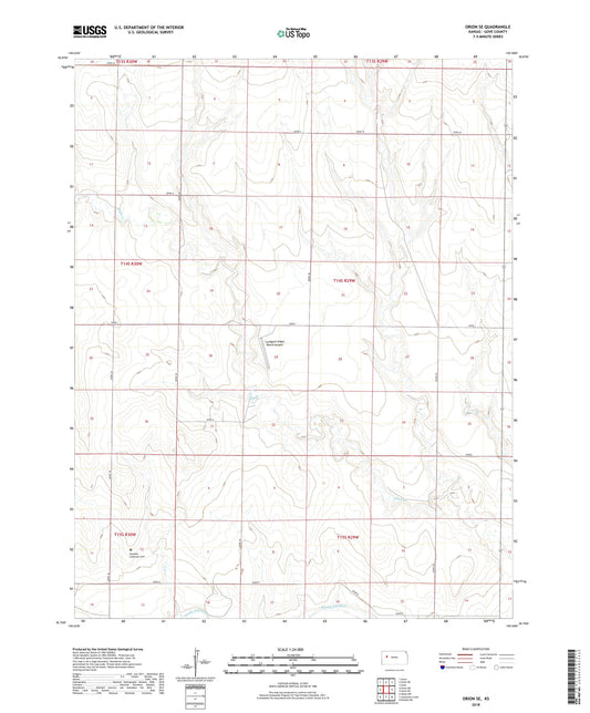 Orion SE Kansas US Topo Map Image