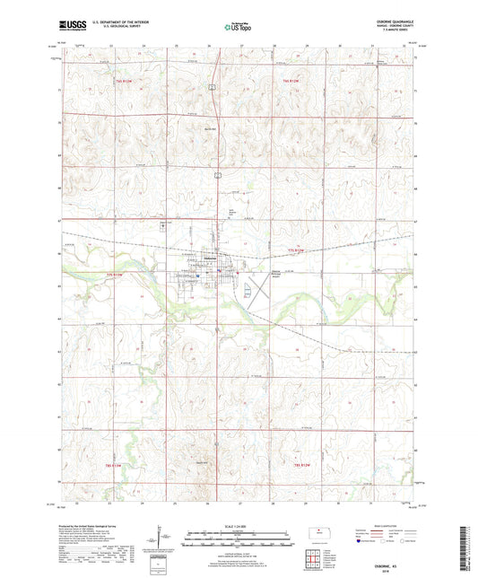 Osborne Kansas US Topo Map Image