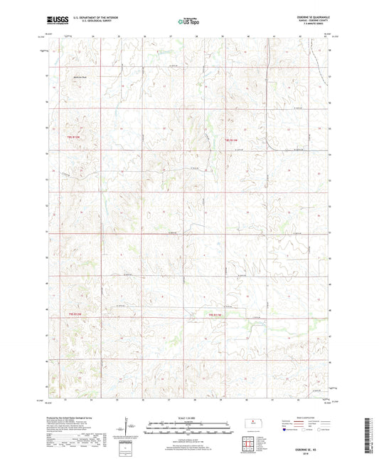 Osborne SE Kansas US Topo Map Image