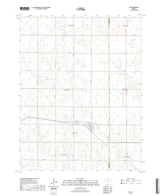 Otis Kansas US Topo Map Image