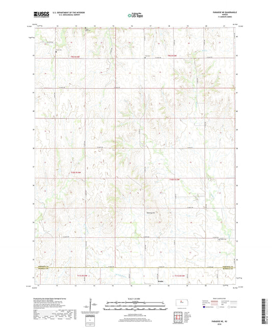 Paradise NE Kansas US Topo Map Image