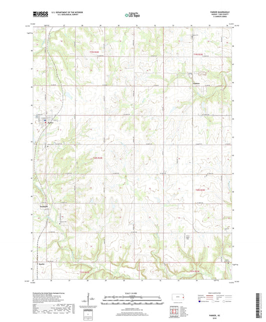 Parker Kansas US Topo Map Image