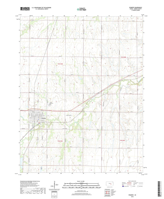 Peabody Kansas US Topo Map Image