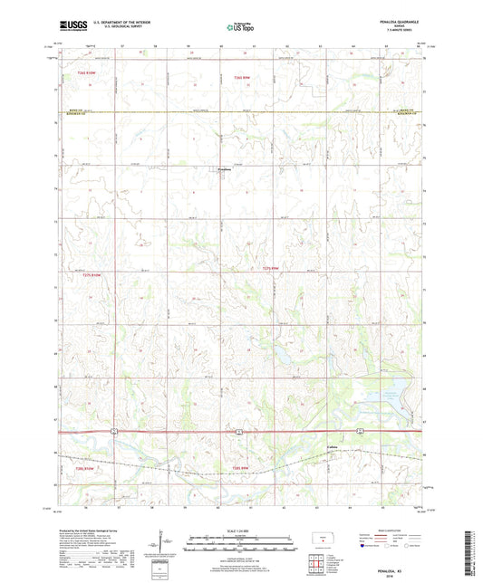 Penalosa Kansas US Topo Map Image