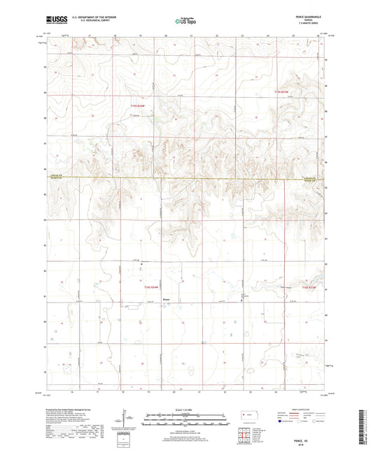 Pence Kansas US Topo Map Image