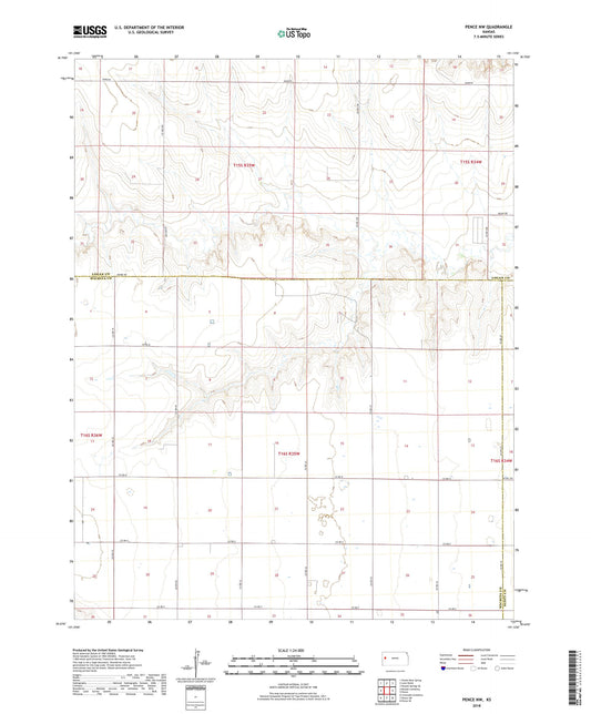 Pence NW Kansas US Topo Map Image