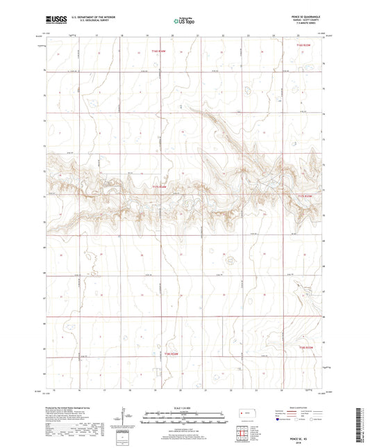 Pence SE Kansas US Topo Map Image