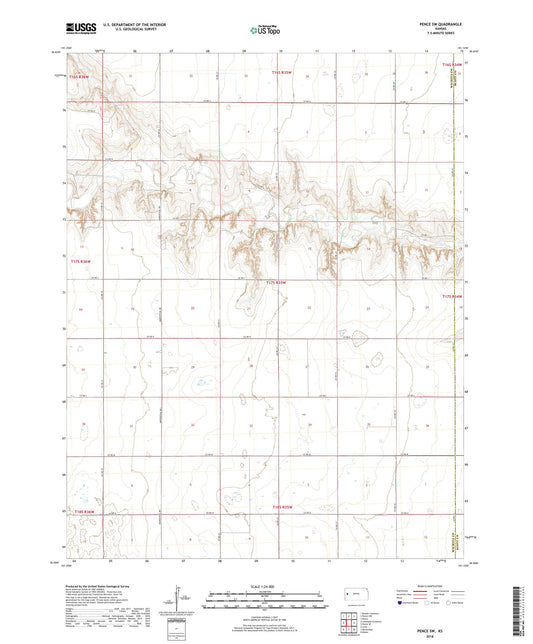 Pence SW Kansas US Topo Map Image