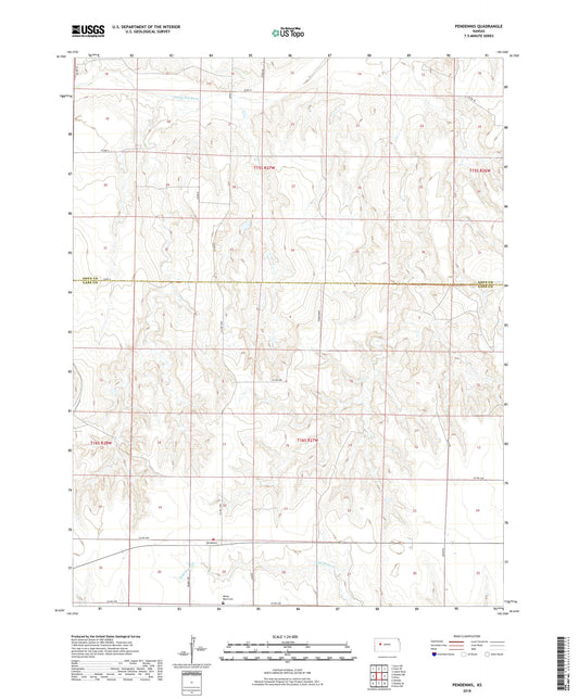 Pendennis Kansas US Topo Map Image