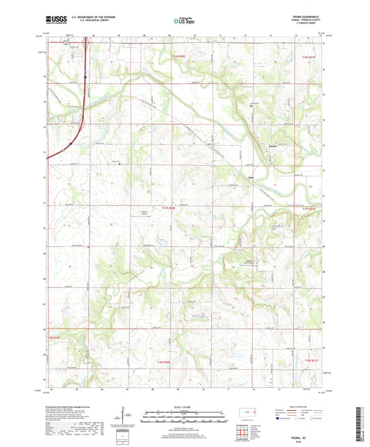 Peoria Kansas US Topo Map Image