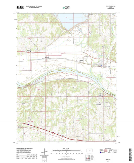 Perry Kansas US Topo Map Image
