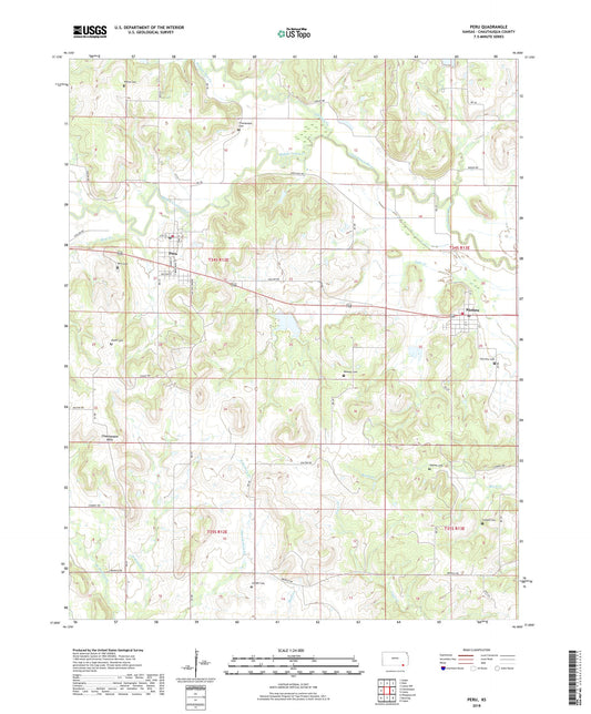 Peru Kansas US Topo Map Image
