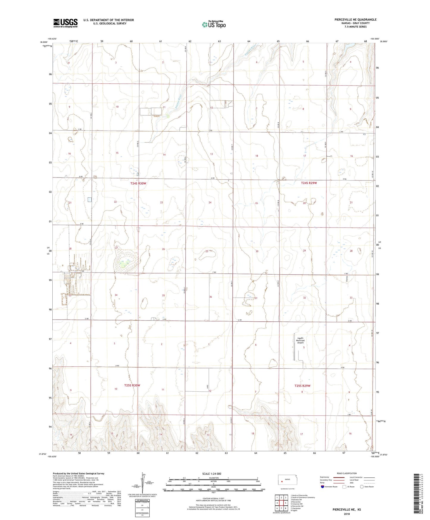 Pierceville NE Kansas US Topo Map Image