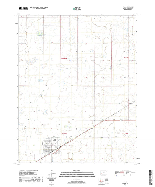 Plains Kansas US Topo Map Image