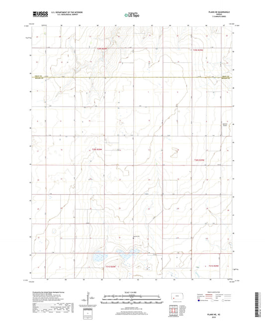 Plains NE Kansas US Topo Map Image