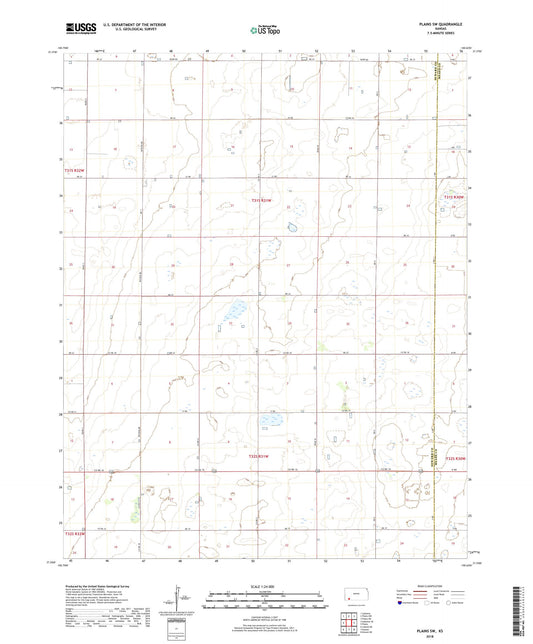 Plains SW Kansas US Topo Map Image
