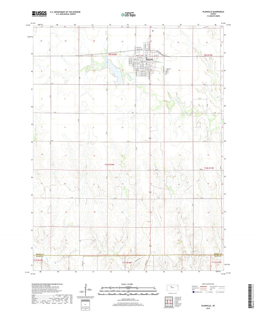 Plainville Kansas US Topo Map Image