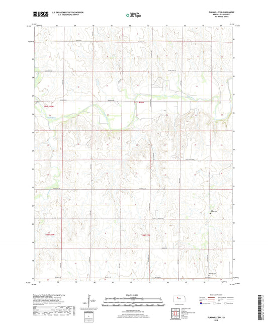 Plainville SW Kansas US Topo Map Image