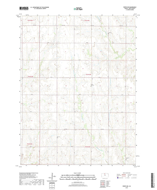 Portis NW Kansas US Topo Map Image