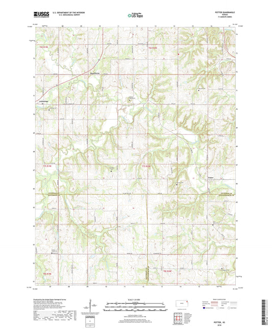 Potter Kansas US Topo Map Image