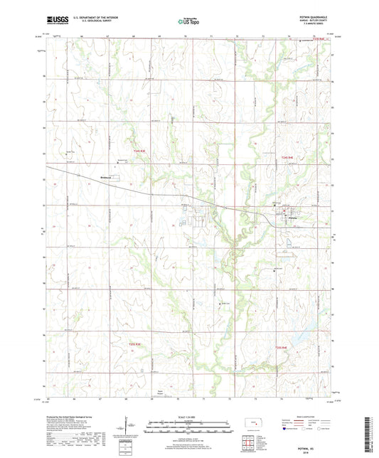 Potwin Kansas US Topo Map Image