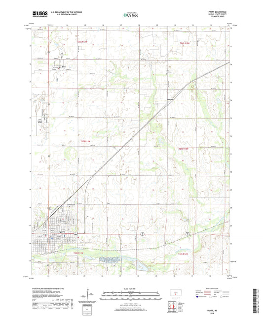 Pratt Kansas US Topo Map Image