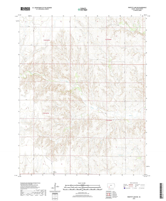 Proffitt Lake NW Kansas US Topo Map Image