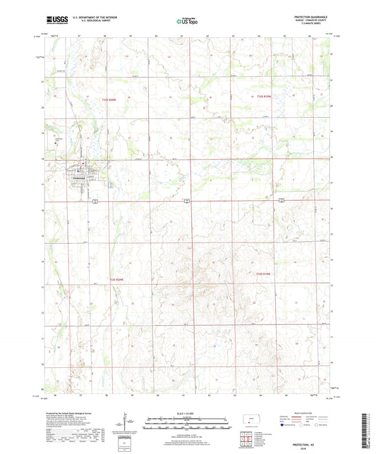 Protection Kansas US Topo Map Image