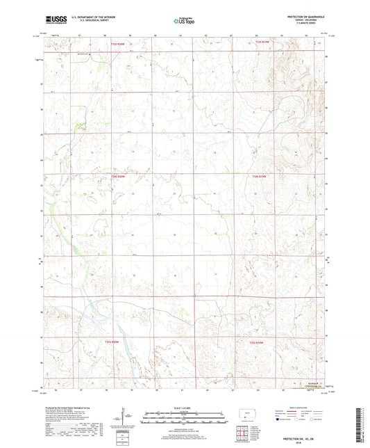 Protection SW Kansas US Topo Map Image