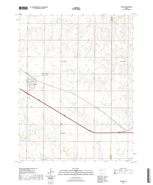 Quinter Kansas US Topo Map Image