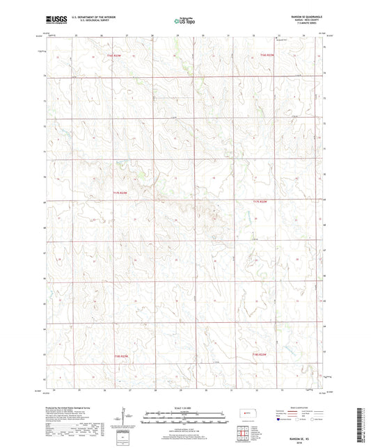 Ransom SE Kansas US Topo Map Image