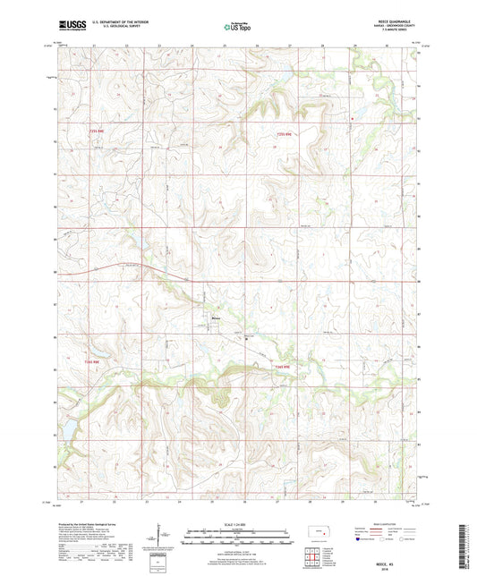 Reece Kansas US Topo Map Image