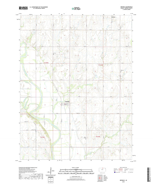 Republic Kansas US Topo Map Image