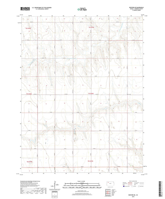 Rexford NE Kansas US Topo Map Image