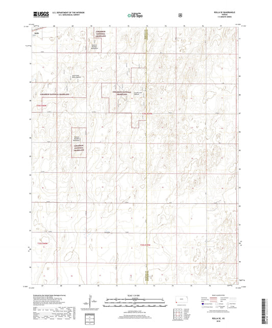 Rolla SE Kansas US Topo Map Image